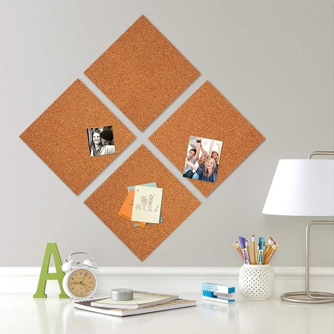 Quartet Cork Tiles, Bulletin Board Cork Panels 12" x 12" x 3/16", Natural, (102) 4 Count (Pack of 6)