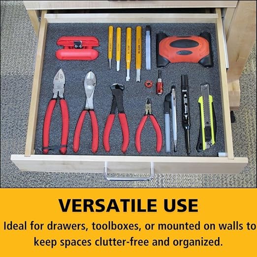 FastCap Kaizen Foam Sheet for Tool Organizers and Storage - Perfect for Professional Contractors and Technicians - 30mm Thickness, 2' x 4' Sheet Size, Black & White