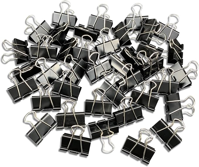40Pcs Medium Binder Clips, 1.25 inch(32mm), Paper Clamps Medium Size for Office Supplies, Black