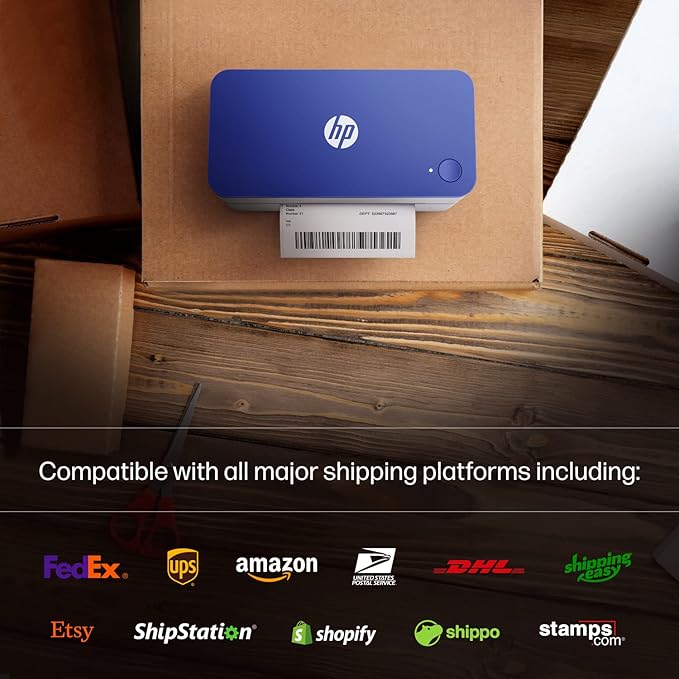 HP Work Solutions Compact Shipping 4x6 Thermal Label Printer KE100 Easy-to-use, High-Speed Printer for Home Office Supports PC & Mac