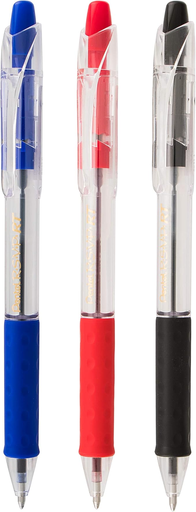 RSVP Pentel RT Retractable Ballpoint Pen, (1.0mm) Tip, Black Ink, Box of 12 (BK93-A)