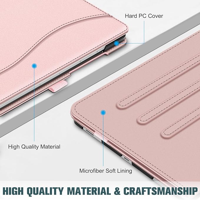 Fintie Case for Samsung Galaxy Tab S10 Lite/ S10 FE/ S9 FE 5G 10.9 Inch/Tab S9 11 Inch with S Pen Holder, Multi-Angle Viewing Protective Cover with Pocket, Auto Sleep/Wake, Rose Gold