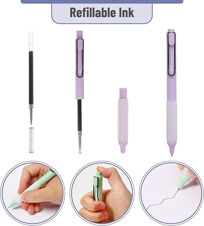 Mr. Pen- Bible Highlighters and Pens, 16 Pack, Gel Highlighters, Bible Highlighter No Bleed, Black Retractable Gel Pens