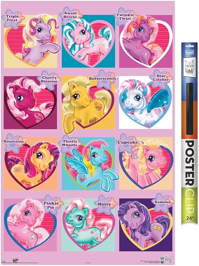 Trends International Hasbro My Little Pony - Chart Wall Poster, 22.375" x 34", Premium Poster & Clip Bundle
