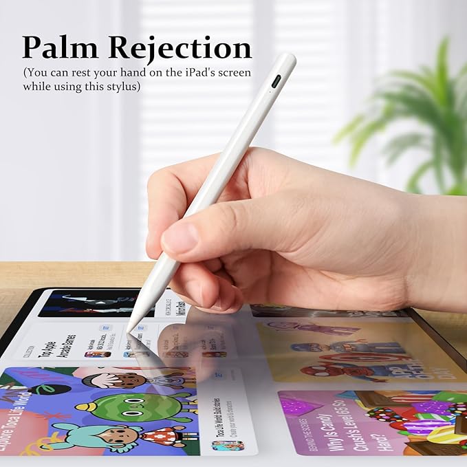 Stylus Pen for iPad Pencil 10th Generation, 2X Fast Charge Apple Pencil with Tilt Sensitivity & Palm Rejection, Compatible with 2018-2025 iPad 6-11th, Pro 12.9/11/13"/ M4, Air 3/4/5/M2/M3, Mini 5/6