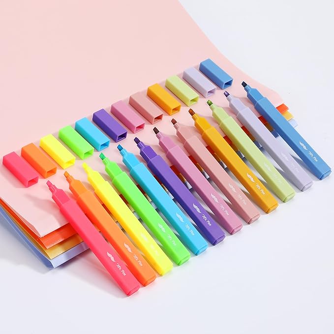 Mr. Pen- Aesthetic Highlighters, 12 pcs, Chisel Tip, Vibrant Colors, Bible Highlighters and Pens No Bleed