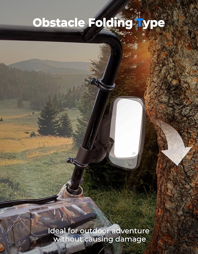 KEMIMOTO Mini Youth UTV Side Mirrors Fits 0.75 in - 1.25 in Roll Cage Compatible with Polaris RZR 170 Ranger RZR 170 KAYO S200, Go Karts, Golf Cart, XTV Boat Mirrors Shatter Proof Tempered Glass
