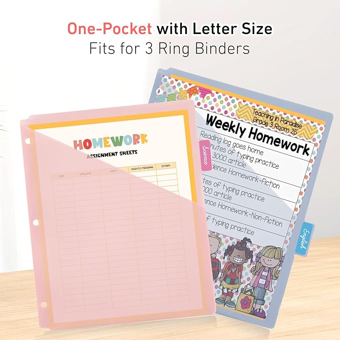 6-Tab Dividers for 3 Ring Binder, 12 Counts Binder Dividers Index with One Pockets, Letter Size 8.5 x 11'', Morandi Colors (2)