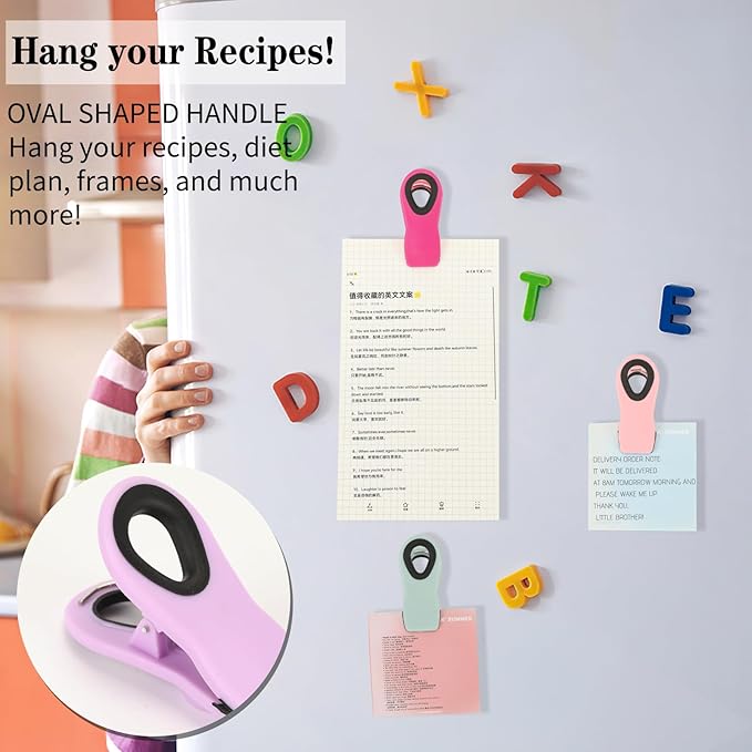 Chip Clips Bread Clips Bag Clips Magnetic Clips Chip Clip Chip Clips Bag Clips Food Clips Clips for Food Packages Chip Bag Clip (10pcs Light Yellow)