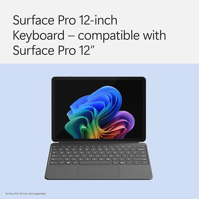 Microsoft Surface Pro Keyboard and Slim Pen 2 Bundle for Surface Pro 12" Device, Alcantara Material, Slate