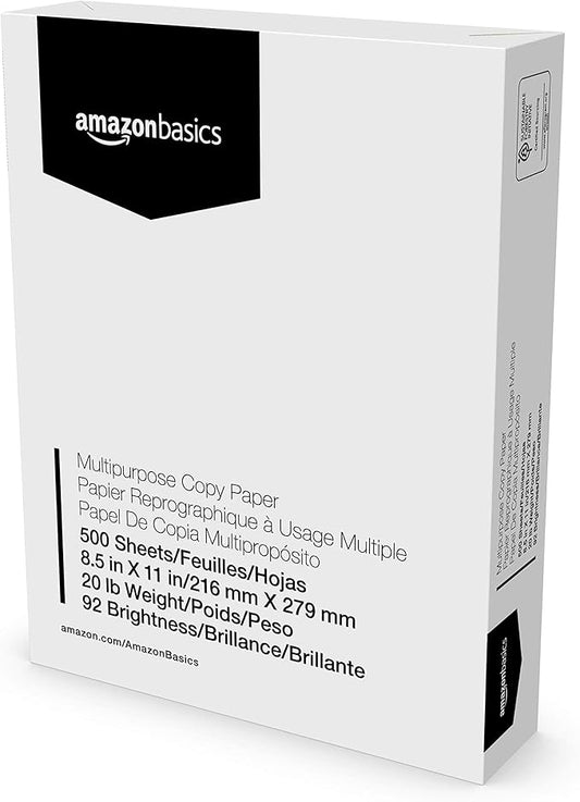 Amazon Basics Multipurpose Copy Printer Paper, 8.5 x 11 Inches, 20 lb, 92 Bright, White, Truckload, 21 Pallet, 8,400 Reams (4.2M Sheets)