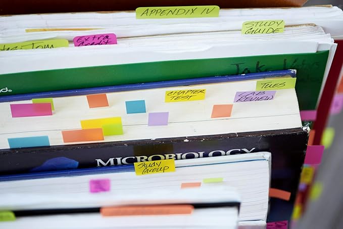 Post-it Page Markers, Assorted Bright Colors, 1/2 x 2-Inches, 50-Markers/Pad, 10-Pads/Pack, 2-Pack