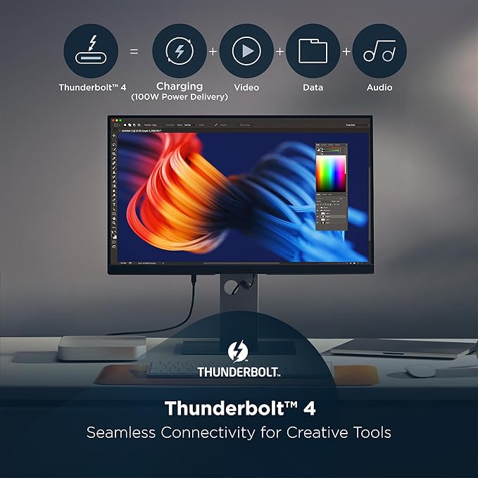 ViewSonic VP2488-4K 24 Inch 4K Mac-Ready Monitor with 100% sRGB, 98% DCI-P3, Pantone Validated, Advanced Ergonomics, Thunderbolt 4, USB Hub, HDMI, and DP for Home and Office