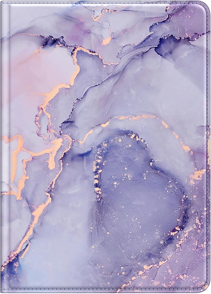 Fintie Rotating Case for Samsung Galaxy Tab S10 Lite/ S10 FE/ S9 FE 5G 10.9 Inch/Tab S9 11 Inch with S Pen Holder, 360 Degree Swiveling Stand Cover Auto Sleep/Wake, Lilac Marble