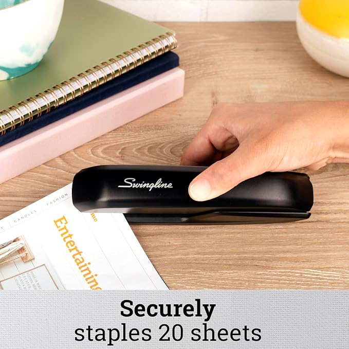 Swingline Standard Stapler, 20 Sheet Capacity, 545 Desktop Stapler, Black (S7054501)