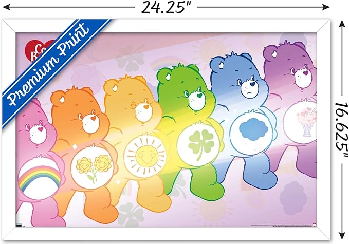 Care Bears - Care Bear Stare Wall Poster, 22.4L" x 14.7W", White Framed Version