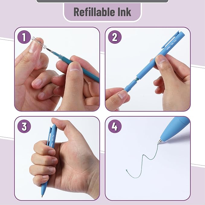 Mr. Pen- Retractable Gel Pens, 12 Pack, Dark Vintage Gel Pens Fine Point 0.7mm, Aesthetic Pens for Journaling Fine Tip Pens