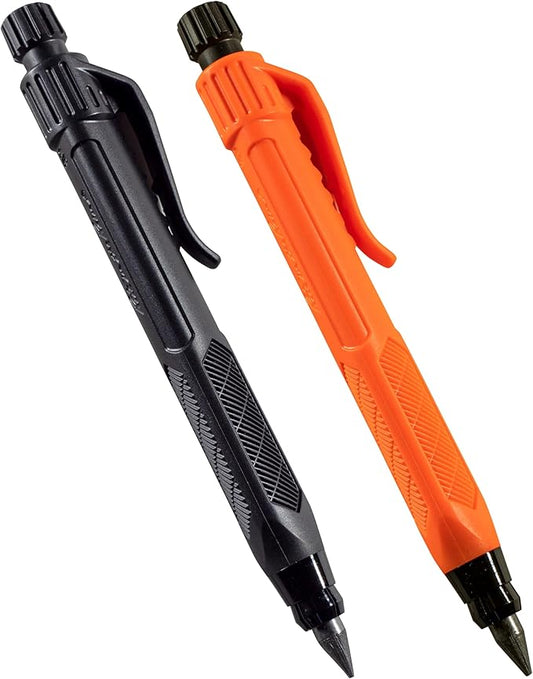 Rite in the Rain Heavy Duty Gravity-Fed Lead Holder Pencil, 5.6mm Dark (2B) Lead, Black and Orange Barrel, 2 Pack (No. 56-2)