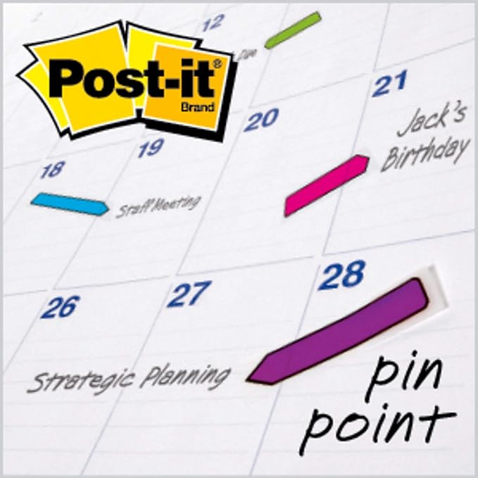 Post-it Arrow Flags, Assorted Bright Colors, .47 in Wide, 96 Flags/Pack (684-ARR4), 3 Pack, 288 Total Flags
