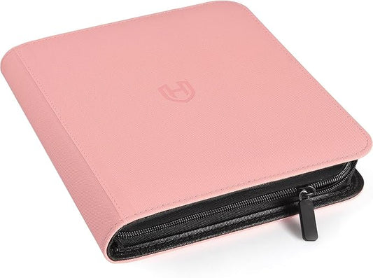 Card Binder 16 Pocket with Zipper, 1024 Pockets Trading Card Holder Book, Premium PU Cover Zip Folder Binder, Side Loading Carrying Case Binder Album for TCG, MTG, Sports Cards, Game Cards