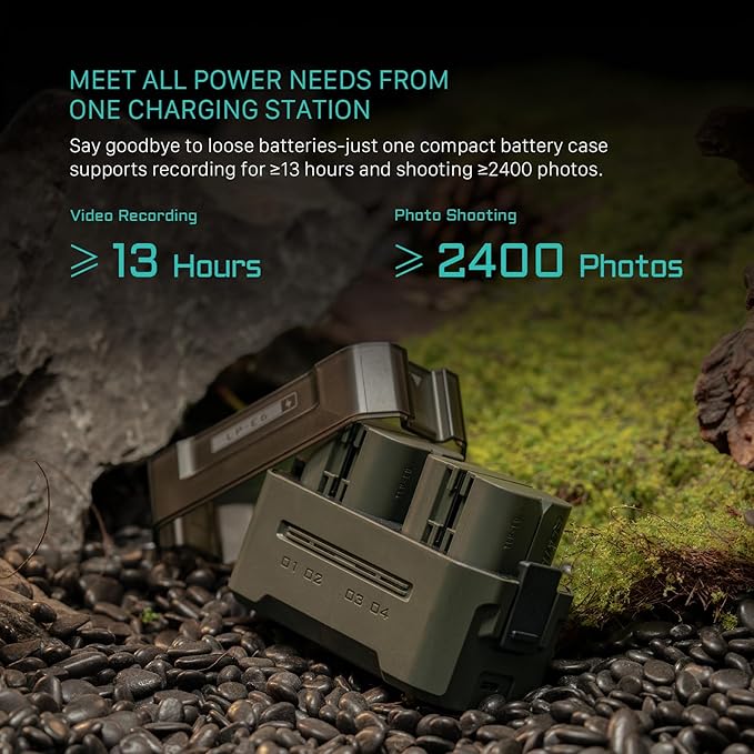 Tilta LP-E6 Portable Charging Station | Charge 4 Batteries w/USB-C PD 45W Fast Charge | Safe for EOS R5 Mark II, R6 Mark II, R7, R6, R5, R, 5D Mark IV, 6D, 7D Mark II, 90D, 80D, 70D, 60D | Green