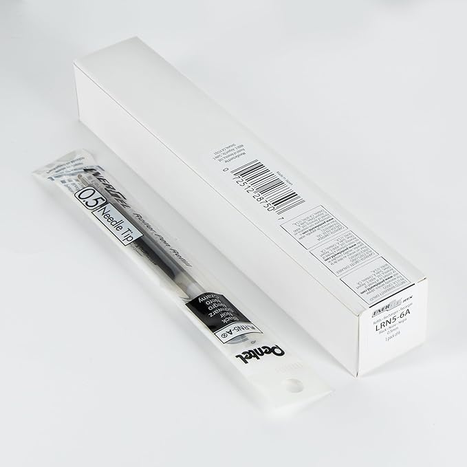 Pentel Refill Ink - for EnerGel Gel Pen, 0.5mm Needle Tip, Fine, Black Ink, Pack of 6 Refills (LRN5-6A)