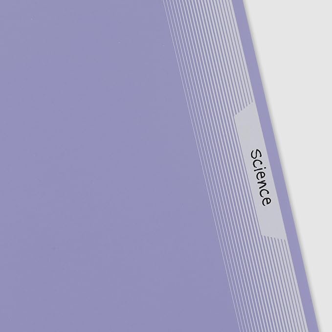 Mead Spiral Notebook, 1 Subject, Wide Ruled Paper, Plastic Cover, 8" x 10-1/2", 100 Sheets, Pastel Lilac (930092D)