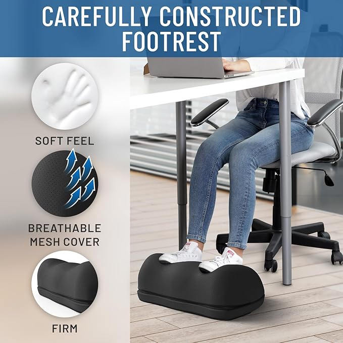 Cloud Foot Rest and Airplane Foot Rest Bundle – Memory Foam Comfort for Desk, Office, and Travel with Adjustable Ergonomic Design