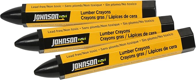 Johnson Level & Tool 40-0656 Black Lumber Crayons - 3/Pack