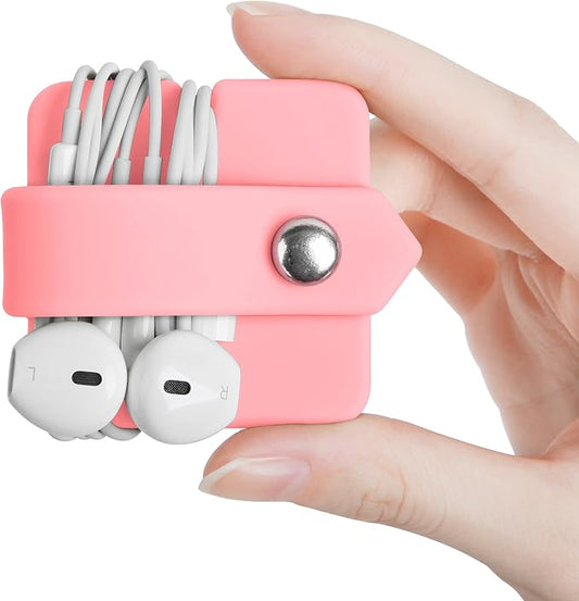 Cord Organizer Earbuds Holder Earphones Wrap Headset Headphone Wrap Winder Cord Manager Cable Winder Pink
