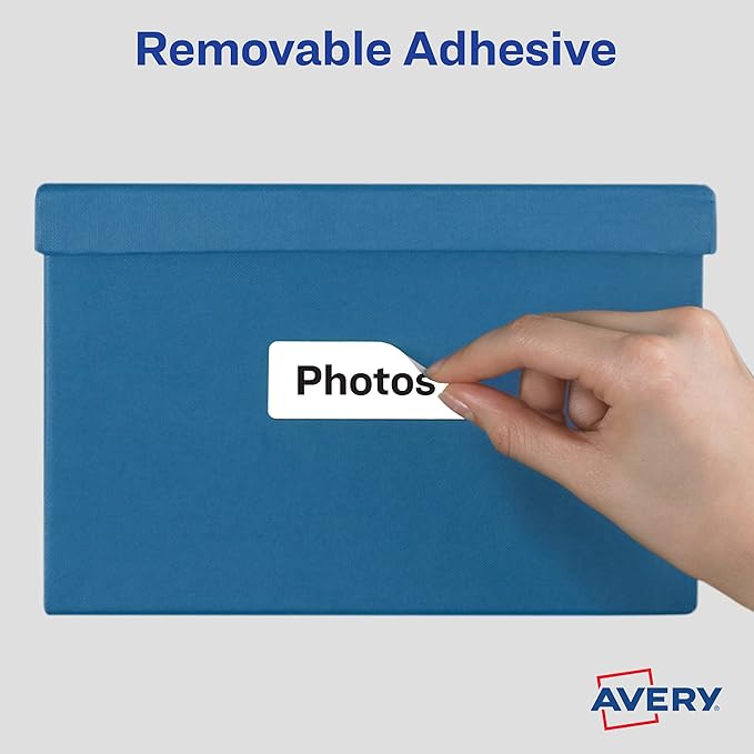 Avery Multi-Use Removable Labels, 1" x 3", Print or Write ID Labels, White, 250 Total (05436)