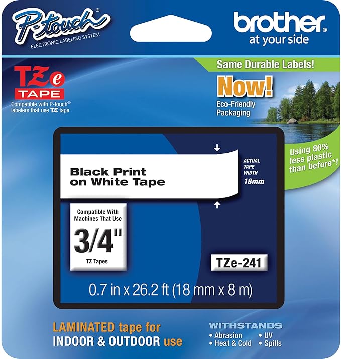 Brother Tape, Black on Red, 9mm (TZE-421)