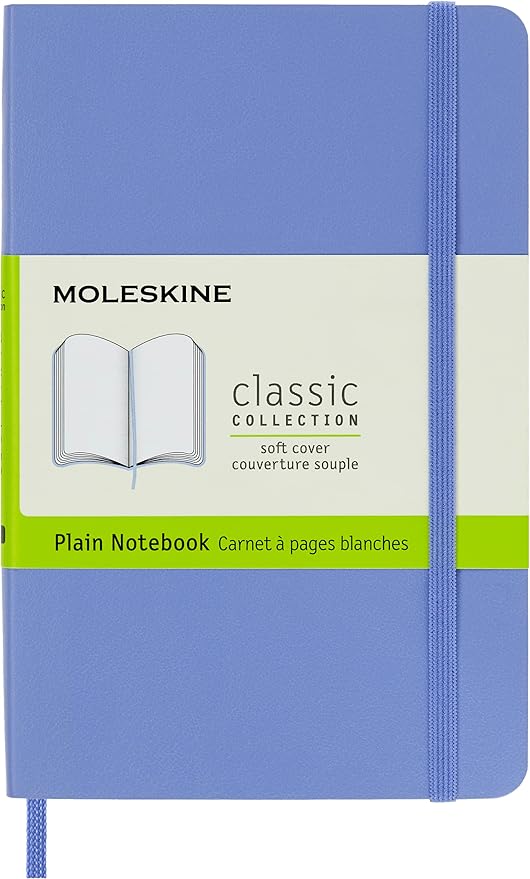 Moleskine Classic Notebook, Pocket, Plain, Hydrangea Blue, Soft Cover (3.5 x 5.5)
