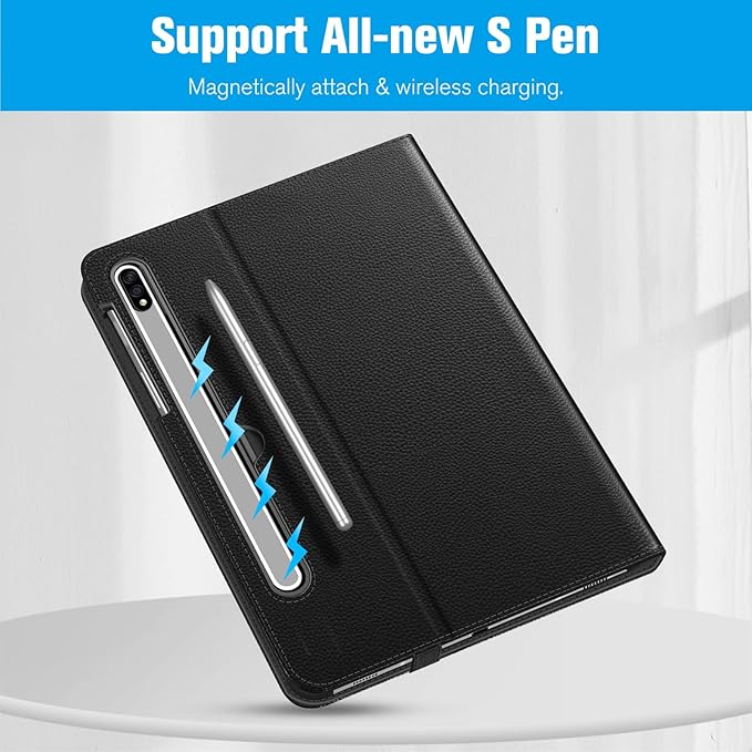 Fintie Case for Samsung Galaxy Tab S8 2022/Tab S7 2020 11 Inch (Model SM-X700/X706/T870/T875/T878) with S Pen Holder, Multi-Angle Viewing Stand Cover with Pocket Auto Sleep/Wake, Black