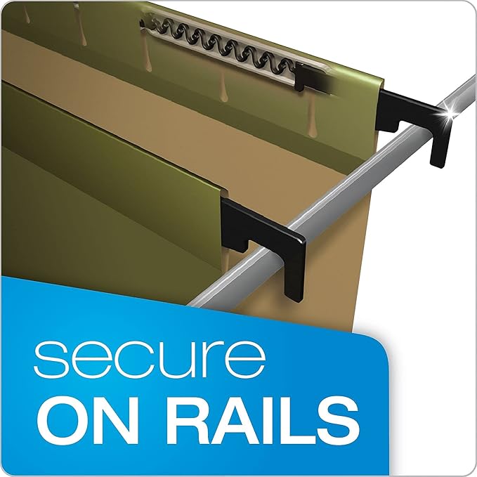 Pendaflex SureHook Reinforced Hanging File Folders, Legal Size, Standard Green, 1/5 Cut, 20/BX (6153 1/5)
