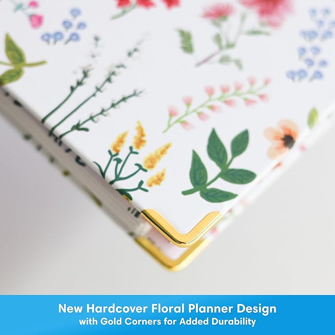 Blue Sky 15 Month 2026-2027 Weekly and Monthly Academic Year Planner Calendar, April 2026 - June 2027, 8.5" x 11", Hard Cover, Wirebound, Laminated Tabs, Storage Pocket, Includes Snap-in Ruler w/Sticky Notes & Sticker Sheet, Londonberry White