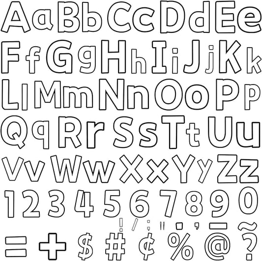 266 Pcs Letters Combo Pack Set Bulletin Board Letters White & Black Letters and Number Accents for Kids Bulletin Board Display Home School Classroom Decor