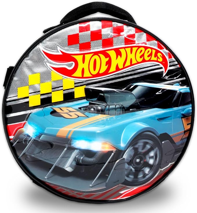 Hot Wheels Backpack with Lunch Box for Boys - Bundle with 16" Racecar Backpack, Lunch Bag, Water Bottle, Pencil Case, Stickers, More | Hot Wheels School Bag for Kids