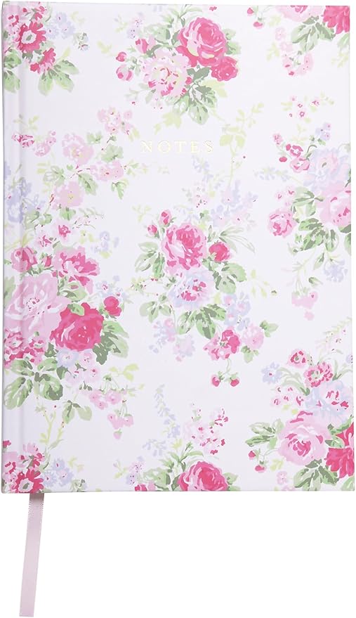 Laura Ashley Premium Hardcover Writing Journal | 256 Lined Pages | Elegant Floral Design | Perfect for Diaries, Notes, and Gift Giving (Hot Pink - A5-6-x-8 Inches)