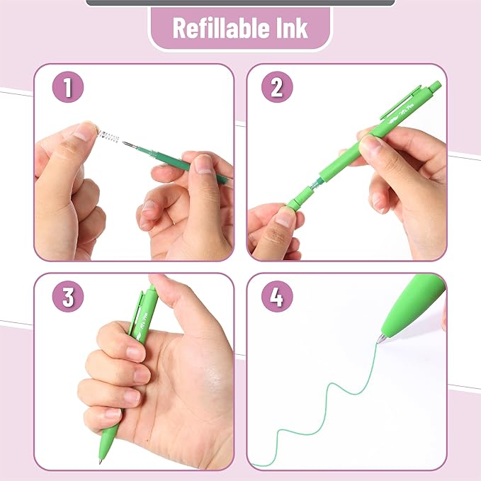 Mr. Pen- Retractable Gel Pens, 12 Pack, Light Vintage Ink Colors Gel Pens Fine Point, Fast Dry