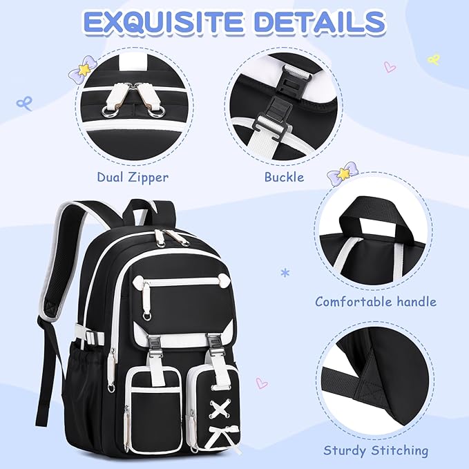 Kids Backpacks for Girls Teens Kawaii Bookbag for Elementary Primary Middle High School Daypack