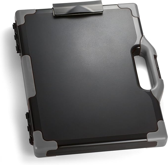 Officemate Carry All Clipboard Storage Box, Letter/Legal Size, Black and Gray (83324), 1