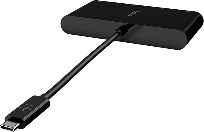 Belkin 4-in-1 USB-C Hub, MultiPort Docking Station for iPad, iPad Mini, & MacBook, Mac Mini, MacBook Air, MacBook Pro with USB-C Gigabit Ethernet, USB-A 3.0, VGA, & 4K HDMI