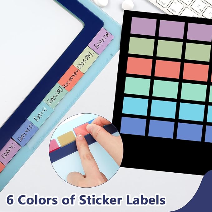 36 Pcs/3 Set 12 Tabs Binder Dividers with Colored Tabs, Clear Tab Notebook Divider Page Binder File Dividers, Letter Size