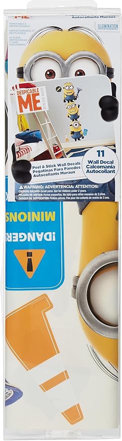 RoomMates RMK2081GM Despicable Me 2 Minions 12" x 48.5" Yellow Giant Giant Wall Decals, 11 Pieces (Pack of 4)