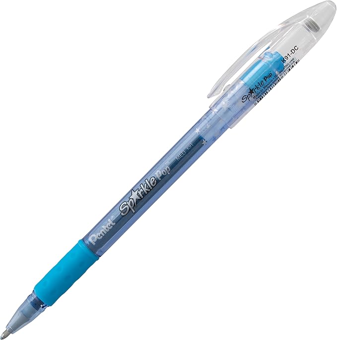 Pentel Sparkle Pop Metallic Gel Pen, (1.0mm) Bold Line, Assorted Colors, 4-Pack, Bold (K91BP4M1)
