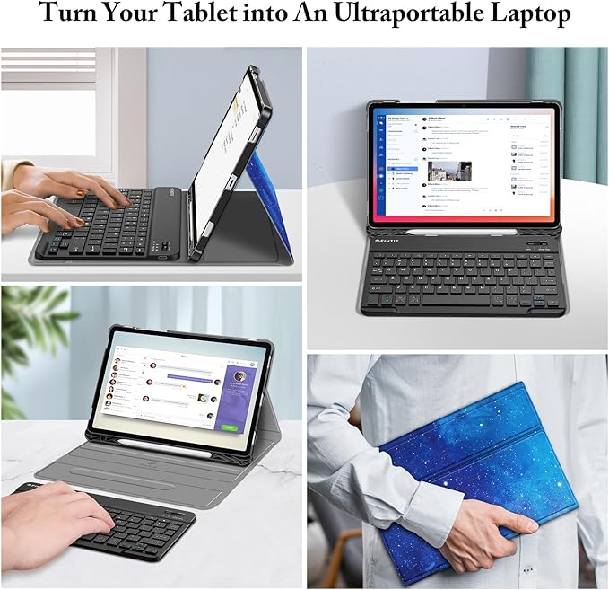 FINTIE Keyboard Case for Samsung Galaxy Tab S10 Lite/ S10 FE/ S9 FE 5G 10.9 Inch/Tab S9 11 Inch with S Pen Holder, Slim Stand Cover Detachable Wireless Bluetooth Keyboard, Starry Sky