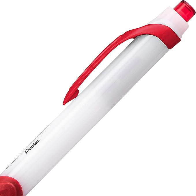 Pentel GlideWrite Ballpoint Pen with TechniFlo Ink, (1.0mm) Medium Line, Red, Box of 12 (BX910-B)