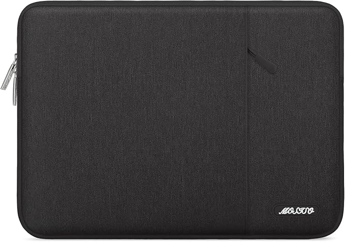 MOSISO Laptop Case 13 inch, 13 inch Laptop Sleeve Compatible with MacBook Air M4 M3 M2 M1 2025-2018 / Pro M2 M1 2025-2016, Polyester Vertical Computer Sleeve Bag with Pocket, Black