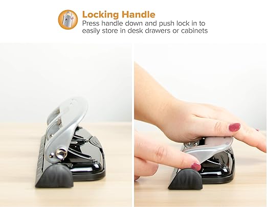 Bostitch EZ Squeeze™ Three-Hole Punch, 12-Sheet Capacity (2100)